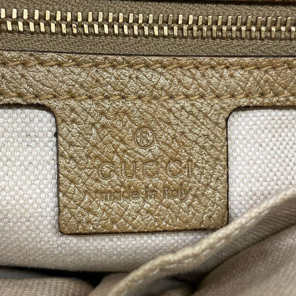 Gucci GG Handbag 353121 Beige Dark Brown Gold Jacquard Leather - Picture 9 of 15